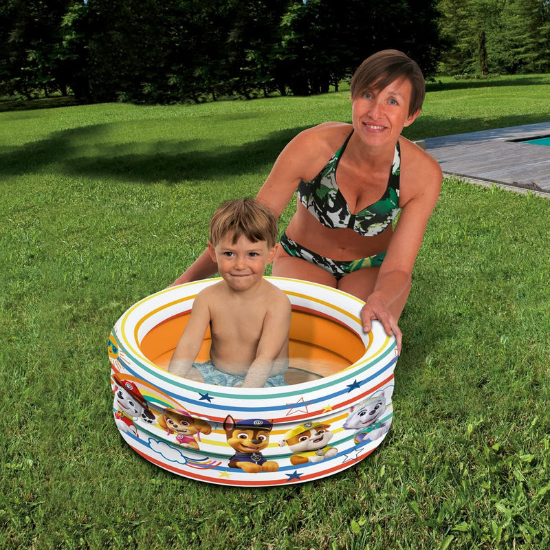 Mondo Toys - PAW PATROL | 3 Rings Pool - Inflatable Pool for Children 3 Rings - Diameter 60 cm - with Soft Bottom - 16918