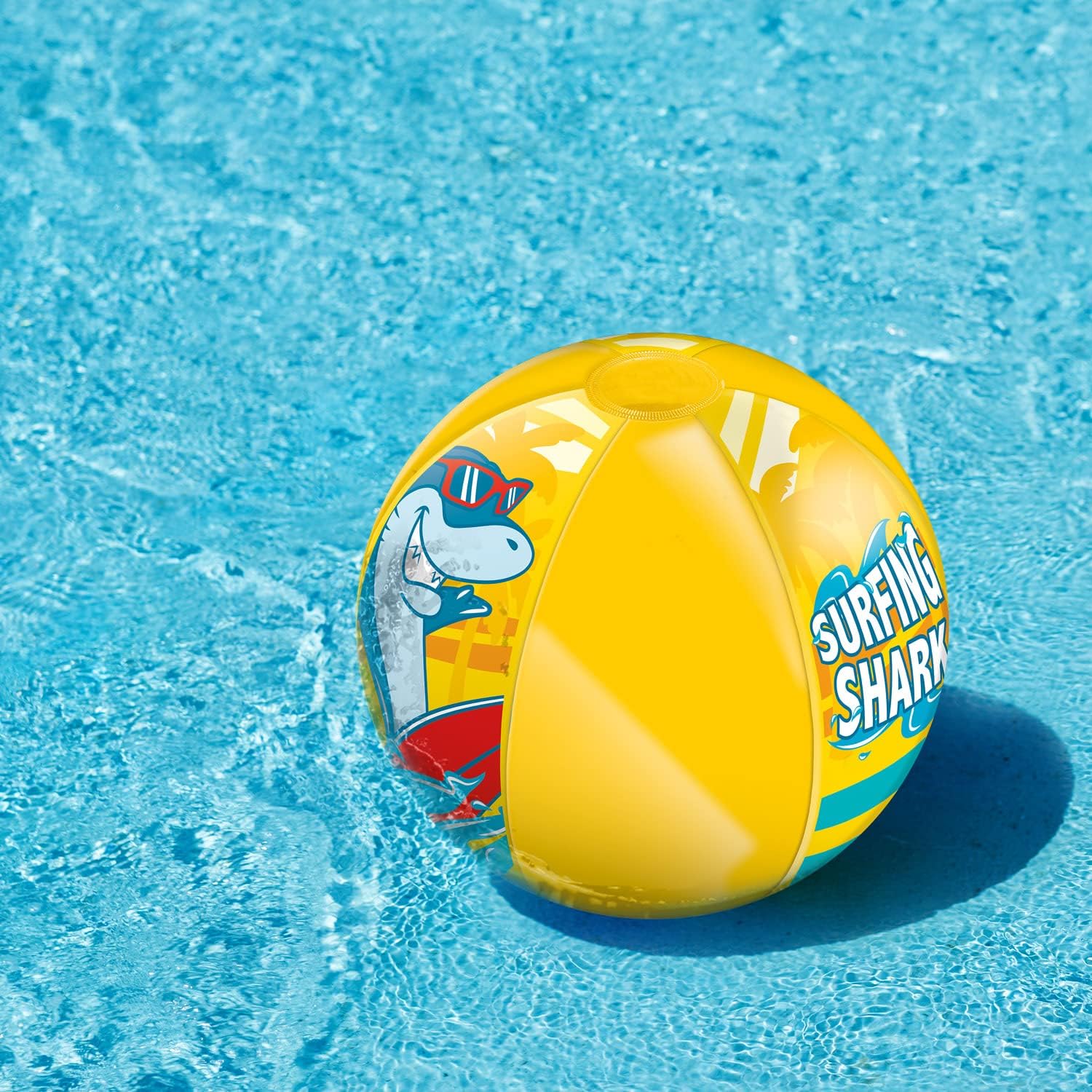 Mondo Toys 16921 Surfing Shark Beach Ball, gekleurde strandbal, opblaasbaar, ideaal om te spelen in het water, geschikt voor kinderen, jongeren/volwassenen, diameter 50 cm