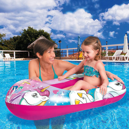 Mondo Toys 16938 Unicorn Boat opblaasbare opblaasbare boot, opblaasbare boot voor kinderen, maat 112 cm, hittebestendig pvc