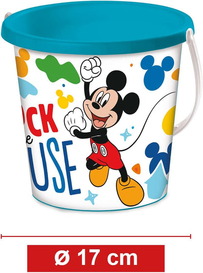 mondo A1100221 120' Cartoon Mickey-Sand Bucket Diameter 17 cm-Beach Toy for Children from 3 Years-18611, Multicoloured