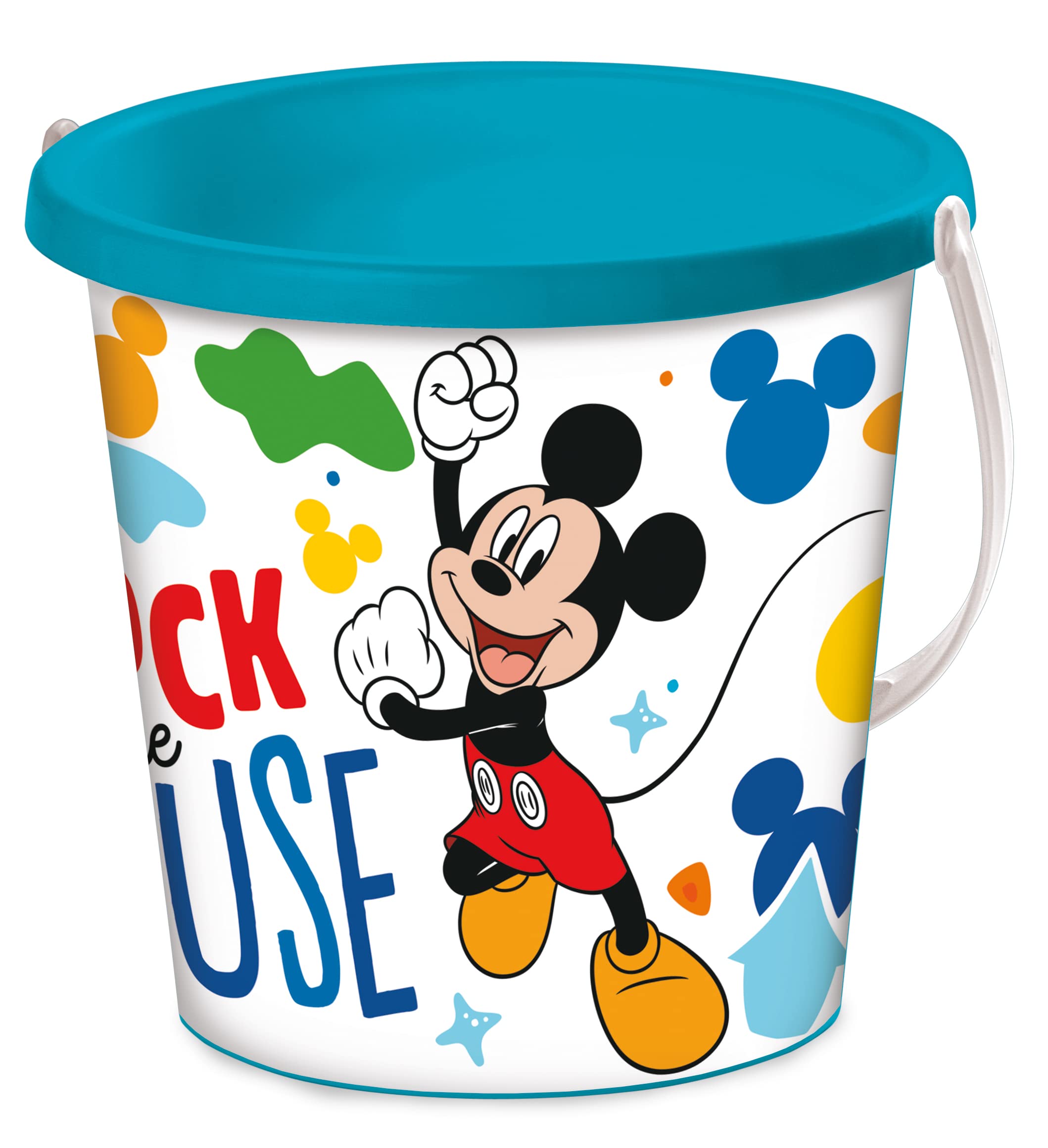 mondo A1100221 120' Cartoon Mickey-Sand Bucket Diameter 17 cm-Beach Toy for Children from 3 Years-18611, Multicoloured