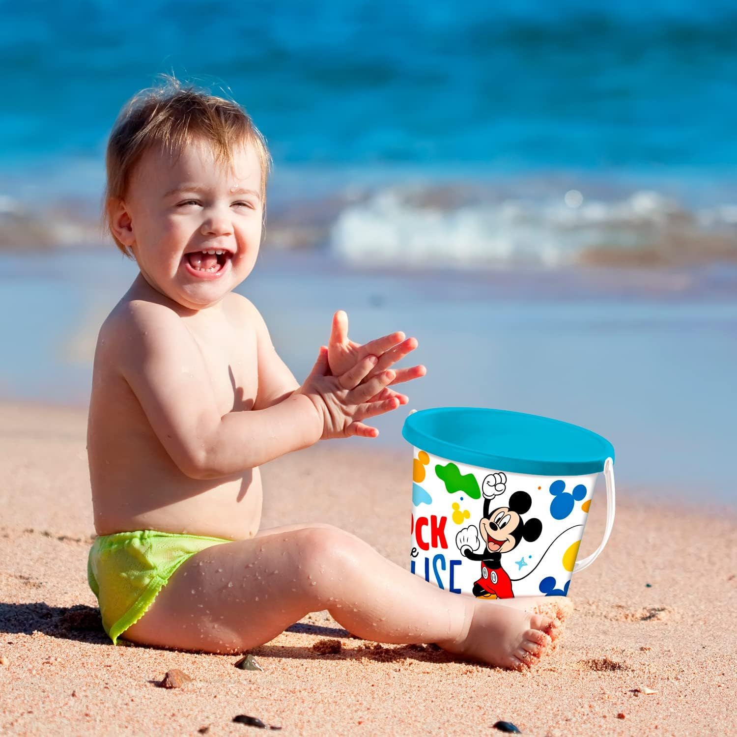 mondo A1100221 120' Cartoon Mickey-Sand Bucket Diameter 17 cm-Beach Toy for Children from 3 Years-18611, Multicoloured