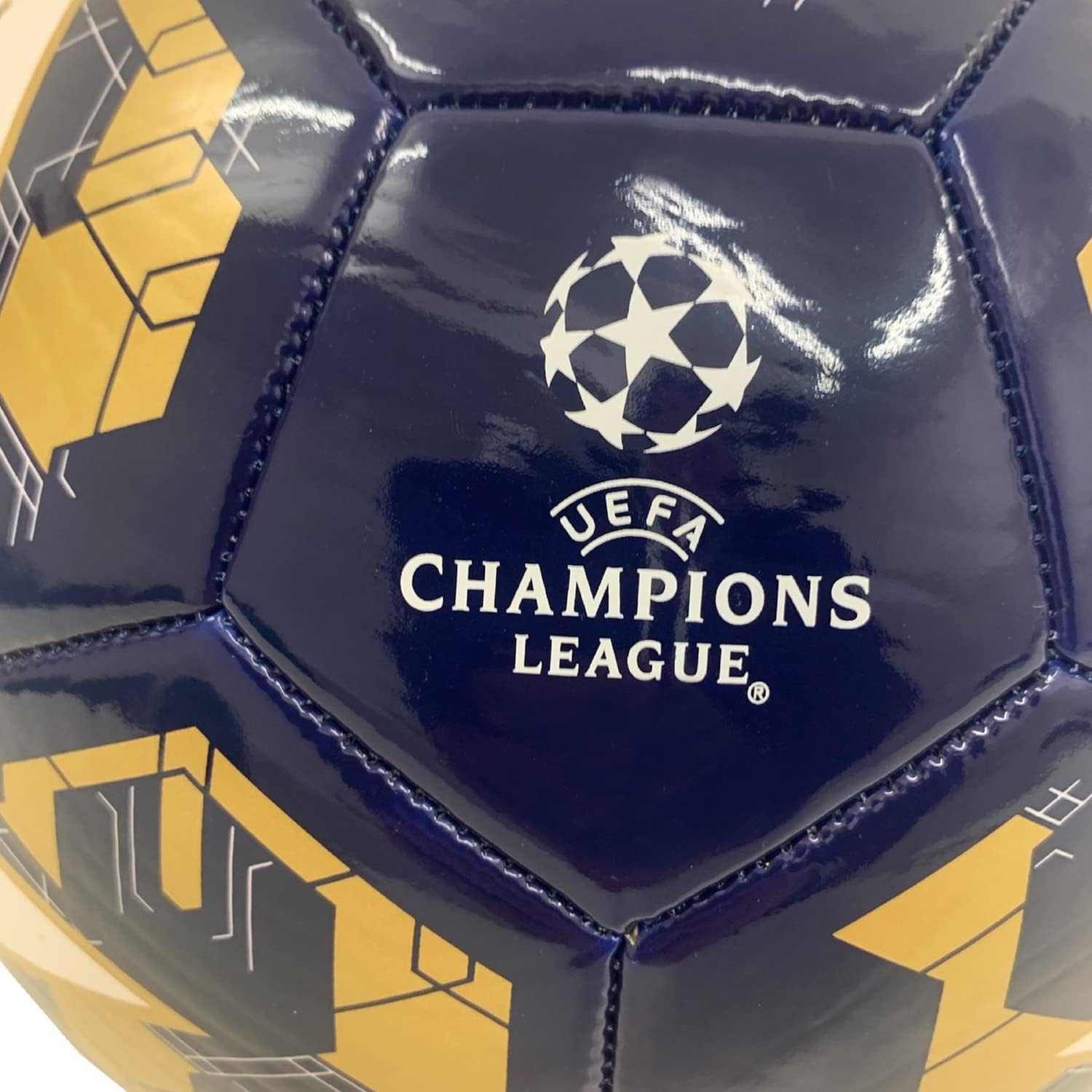 Mondo Toys - Pallone da Calcio Cucito CHAMPIONS LEAGUE - Prodotto Ufficiale - misura 5 - 400 g - colore Oro Blu 23001