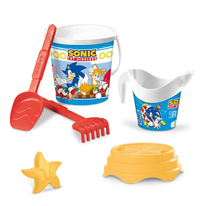 Mondo Sonic, Renew Toys Sea Set with Bucket, Scoop Rake, Sieve, Shape, Watering Can Included, Multi-Colour, 17 cm, 28707