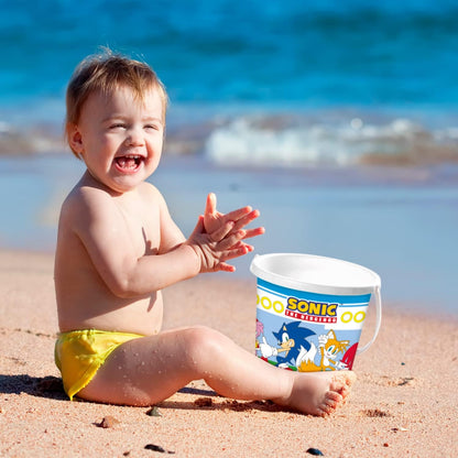 Mondo Sonic, Renew Toys Sea Set with Bucket, Scoop Rake, Sieve, Shape, Watering Can Included, Multi-Colour, 17 cm, 28707