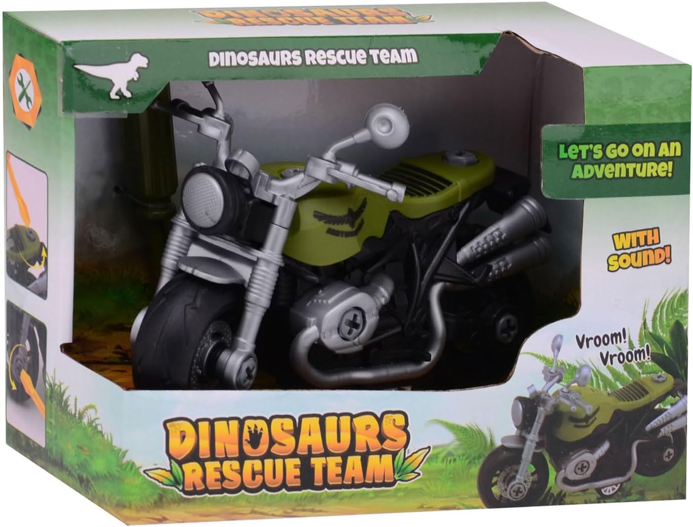 Jungle motorfiets met licht en geluid in doos