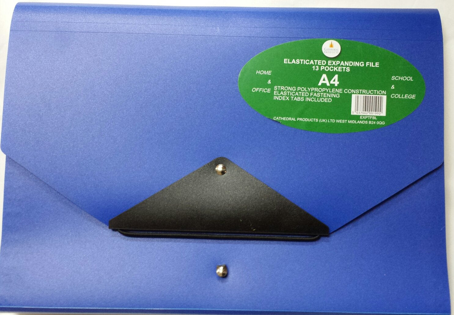 Cathedral elasticated A4 polypropylene 13 pocket BLUE expanding file