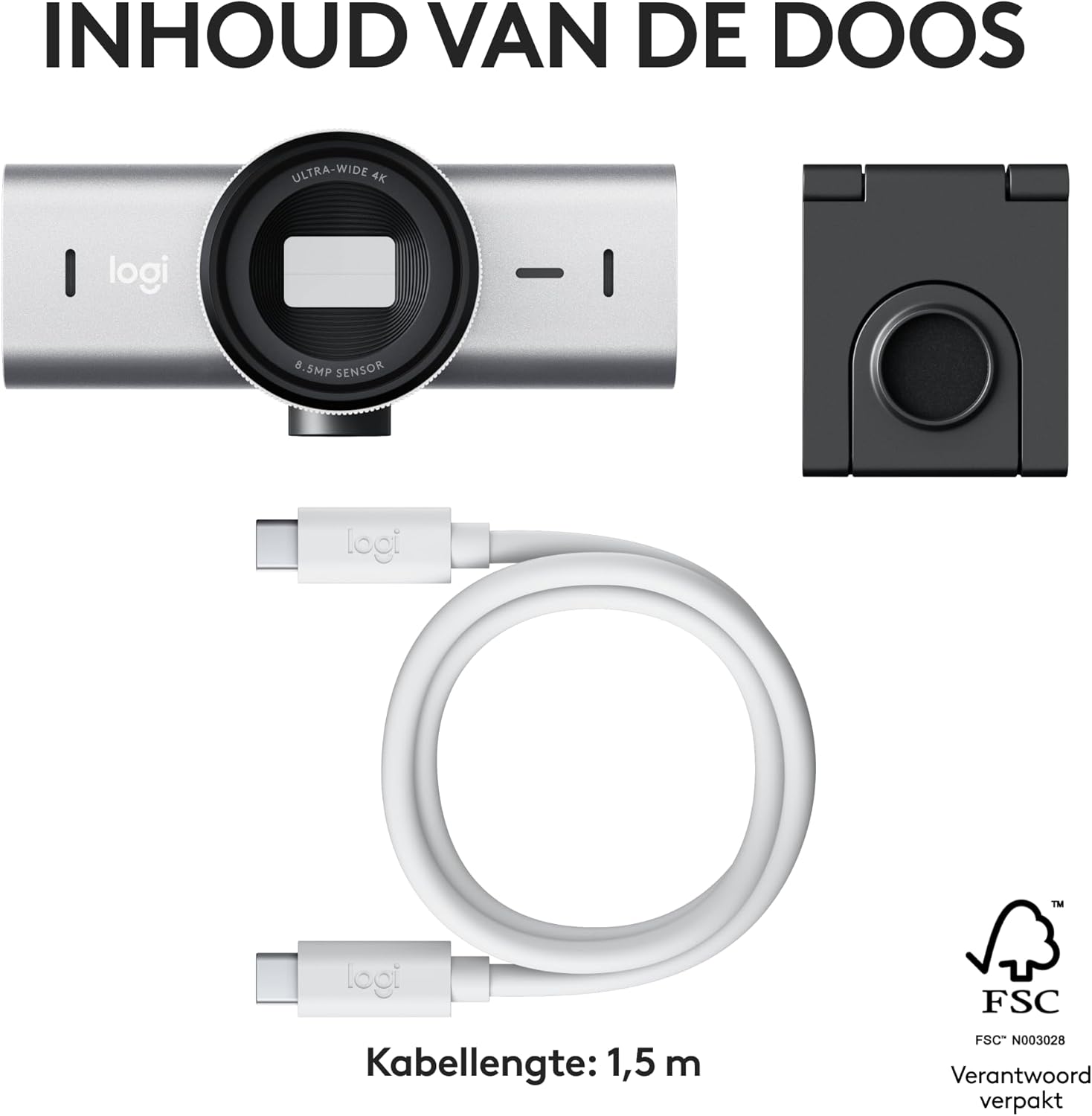Logitech MX Brio Ultra HD 4K Collaboration and Streaming Webcam, 1080p at 60 FPS, Dual Noise Reducing Mics, Show Mode, USB-C, Webcam Cover, Works with Microsoft Teams, Zoom, Google Meet