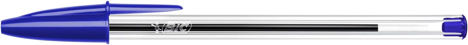 BIC Cristal Original Comfortable Ballpoint Pens - Value Pack of 100 - Blue Colour- Medium Point (1.0 mm