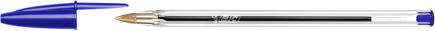 BIC Cristal Original Comfortable Ballpoint Pens - Value Pack of 100 - Blue Colour- Medium Point (1.0 mm