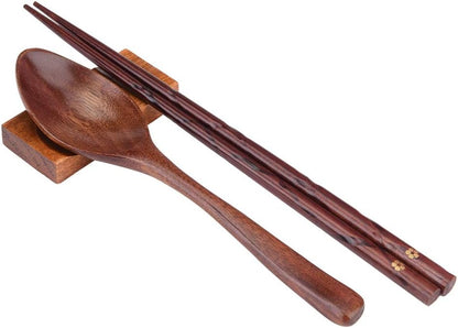 Wooden Chopsticks and Spoons Set,Portable Wooden Cutlery Sets Wooden Chopsticks and Spoons Travel Suit(5)
