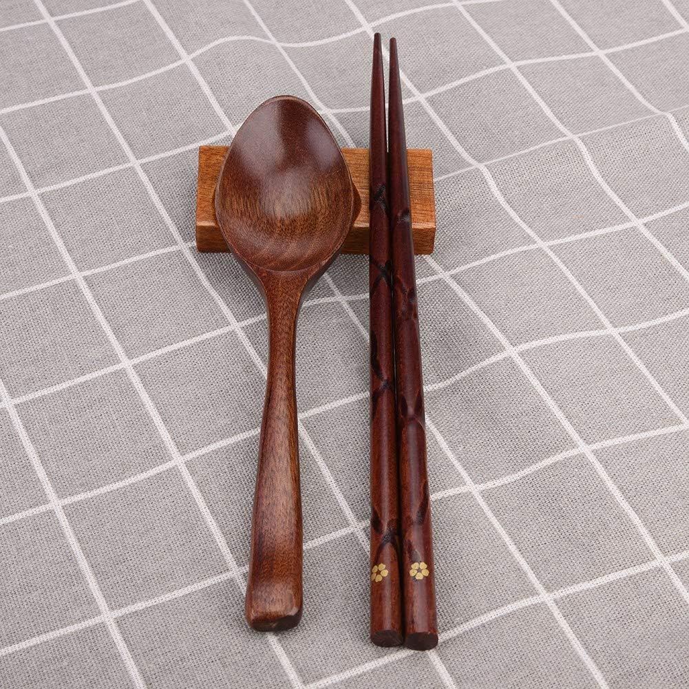 Wooden Chopsticks and Spoons Set,Portable Wooden Cutlery Sets Wooden Chopsticks and Spoons Travel Suit(5)