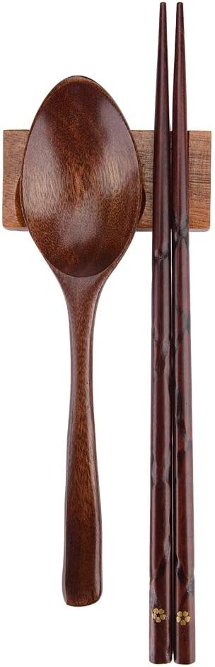 Wooden Chopsticks and Spoons Set,Portable Wooden Cutlery Sets Wooden Chopsticks and Spoons Travel Suit(5)