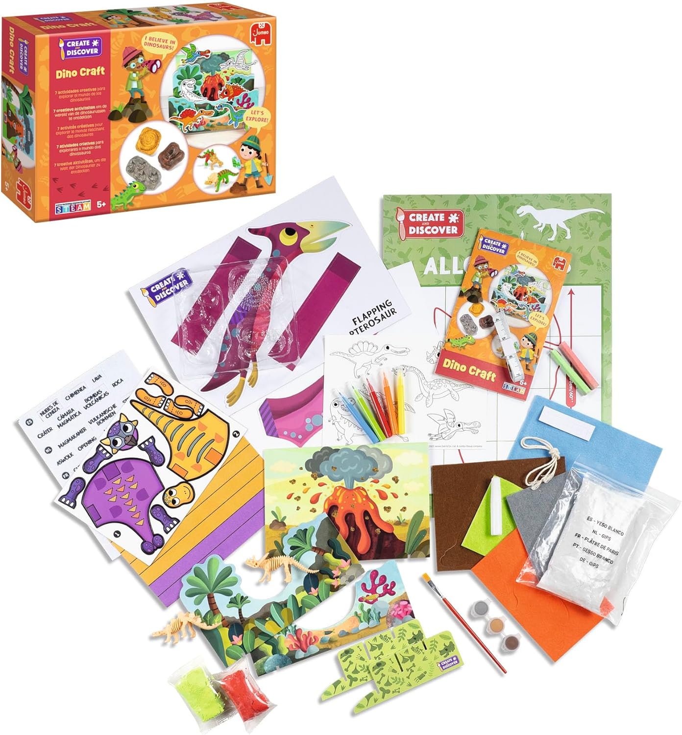 Jumbo 1110100287 Dino Craft Set for Children, Multi-Colour