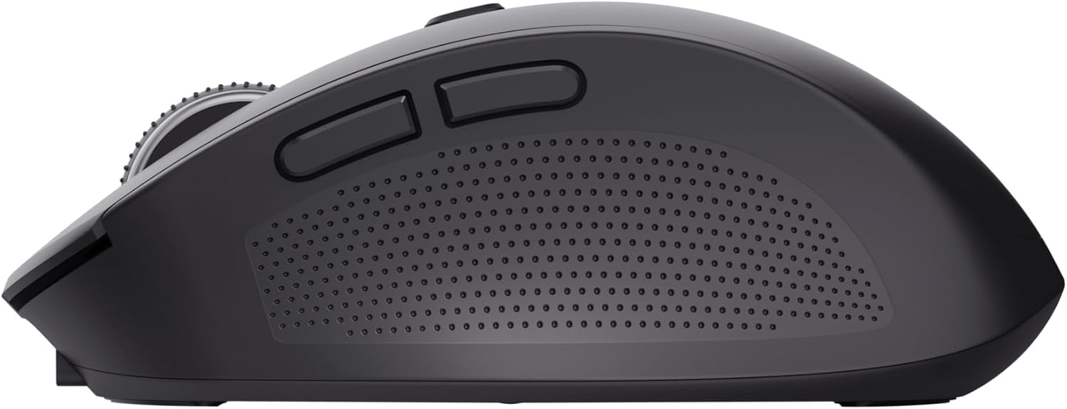 Trust Ozaa Mouse Wireless Bluetooth + 2.4GHz, Mouse senza Fili Silenzioso Compatto, 60% Plastica Riciclata, Mouse Bluetooth Ricaricabile Laptop PC Computer Windows Android Mac - Nero