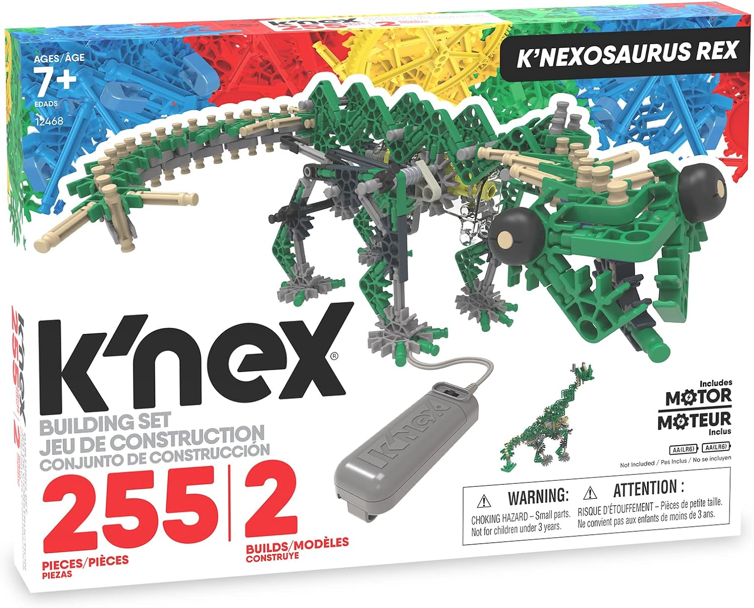 K'NEX Classics 255 Pc/ 2 Modello - K'Nexosaurus Rex Building Set (Motorizzato
