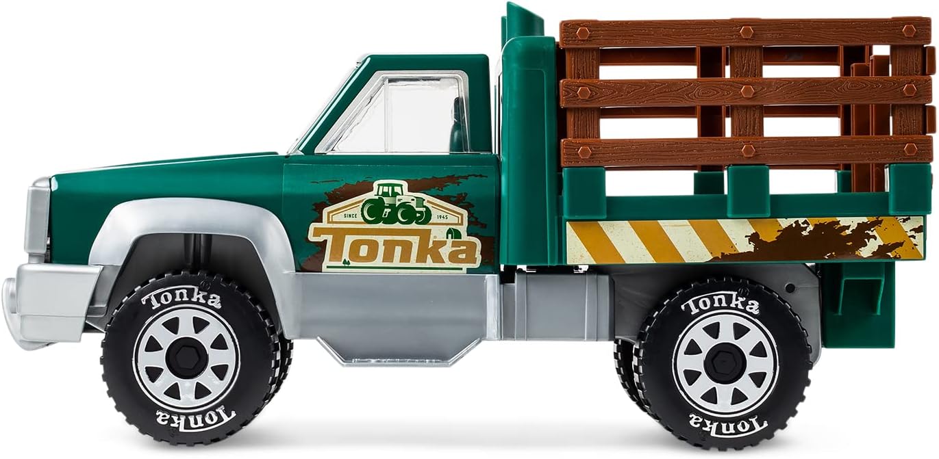 Tonka Steel Classics | Farm Truck | Kids Construction Gift Toys for Boys Girls, Building Construction for Creative Play STEM Development, Suitable for Kids Ages 3+ | Basic Fun 06277 FFP