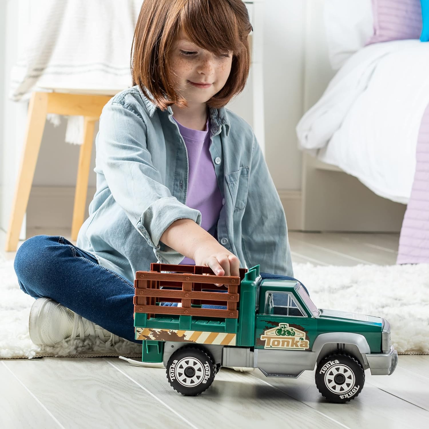 Tonka Steel Classics | Farm Truck | Kids Construction Gift Toys for Boys Girls, Building Construction for Creative Play STEM Development, Suitable for Kids Ages 3+ | Basic Fun 06277 FFP