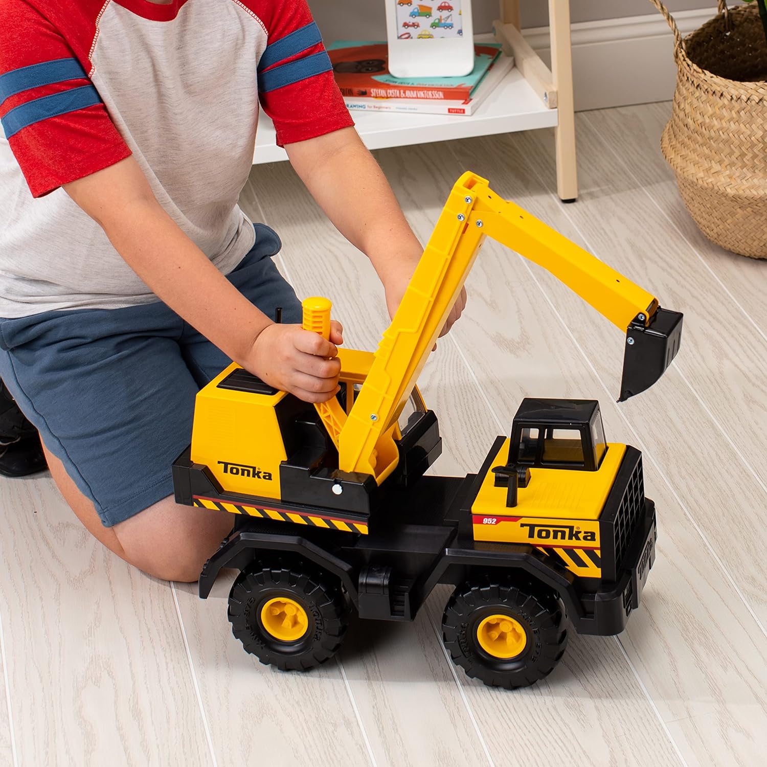 Tonka Steel Classics | Toughest Mighty Excavator | Kids Construction Toys for Boys and Girls, Vehicle Toys for Creative Play, Motor Skill Development for Kids Ages 3+ | Basic Fun 06183 FFP