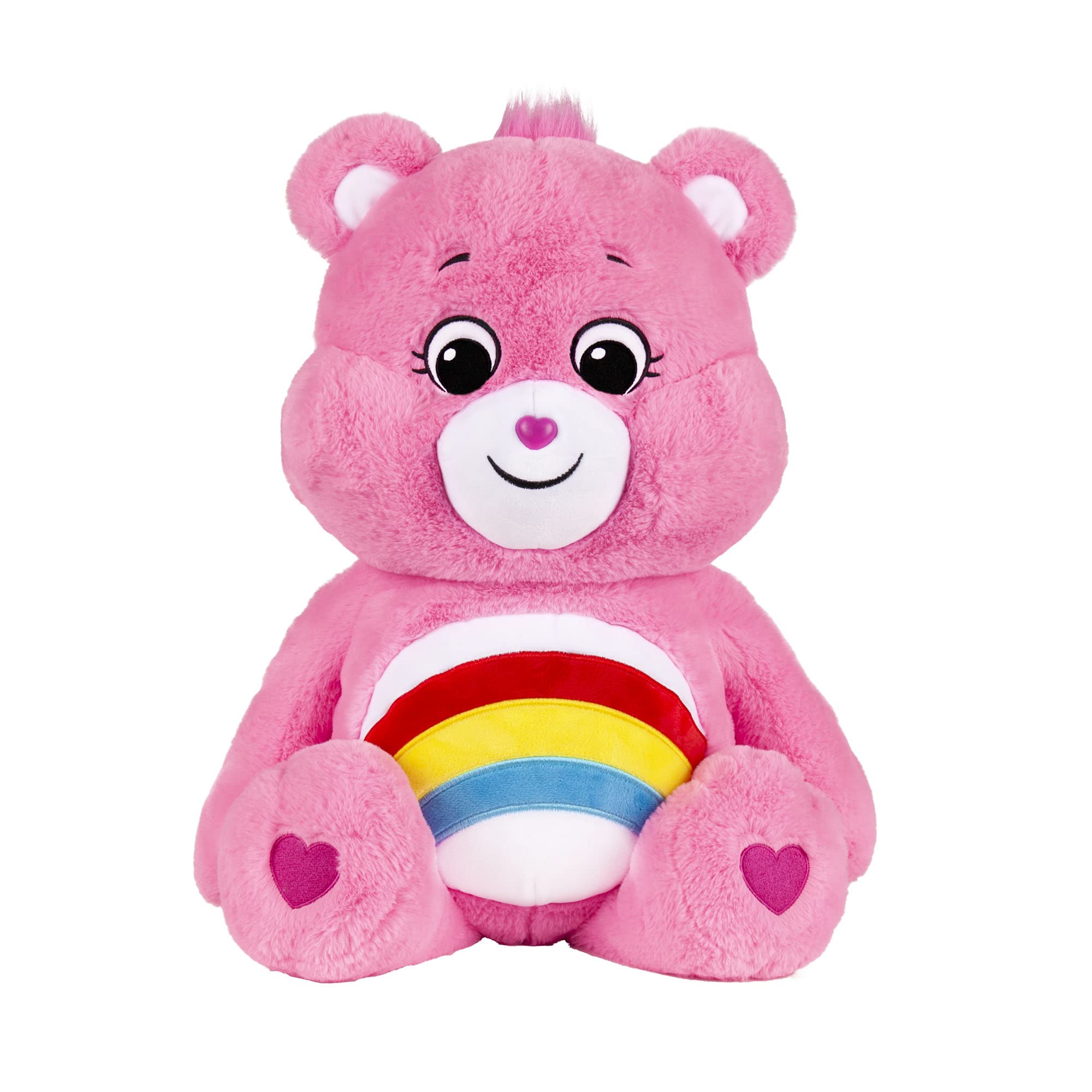 Care Bears | Cheer Bear 60cm Jumbo Plush | Collectable Cute Plush Toy, Giant Teddy Bear, Cuddly Toys for Children, Soft Toys for Girls Boys, Big Teddy Suitable for Girls and Boys 4+ | Basic Fun 22066