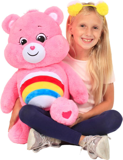 Care Bears | Cheer Bear 60cm Jumbo Plush | Collectable Cute Plush Toy, Giant Teddy Bear, Cuddly Toys for Children, Soft Toys for Girls Boys, Big Teddy Suitable for Girls and Boys 4+ | Basic Fun 22066