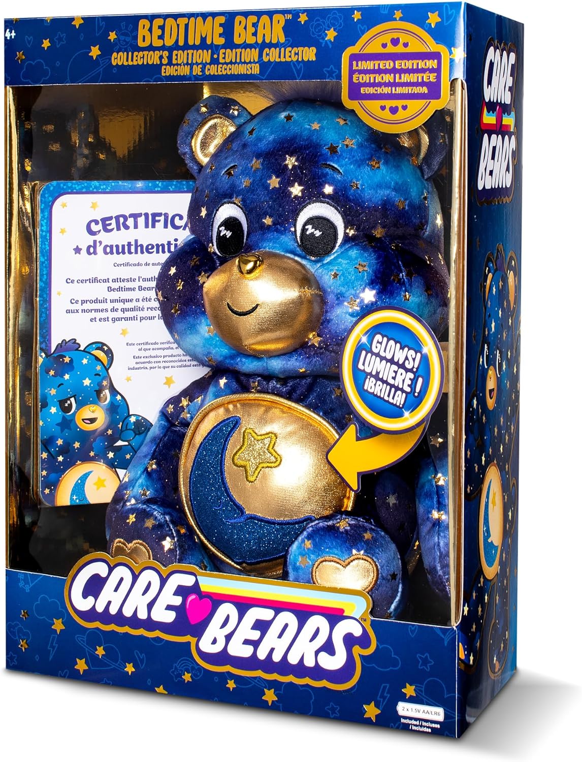 Care Bears | Bedtime Bear Collectors Edition 35cm Medium Plush | Collectable Cute Plush Toy, Cuddly Toys for Children, Cute Teddies Suitable for Girls and Boys Ages 4+ | Basic Fun 22665