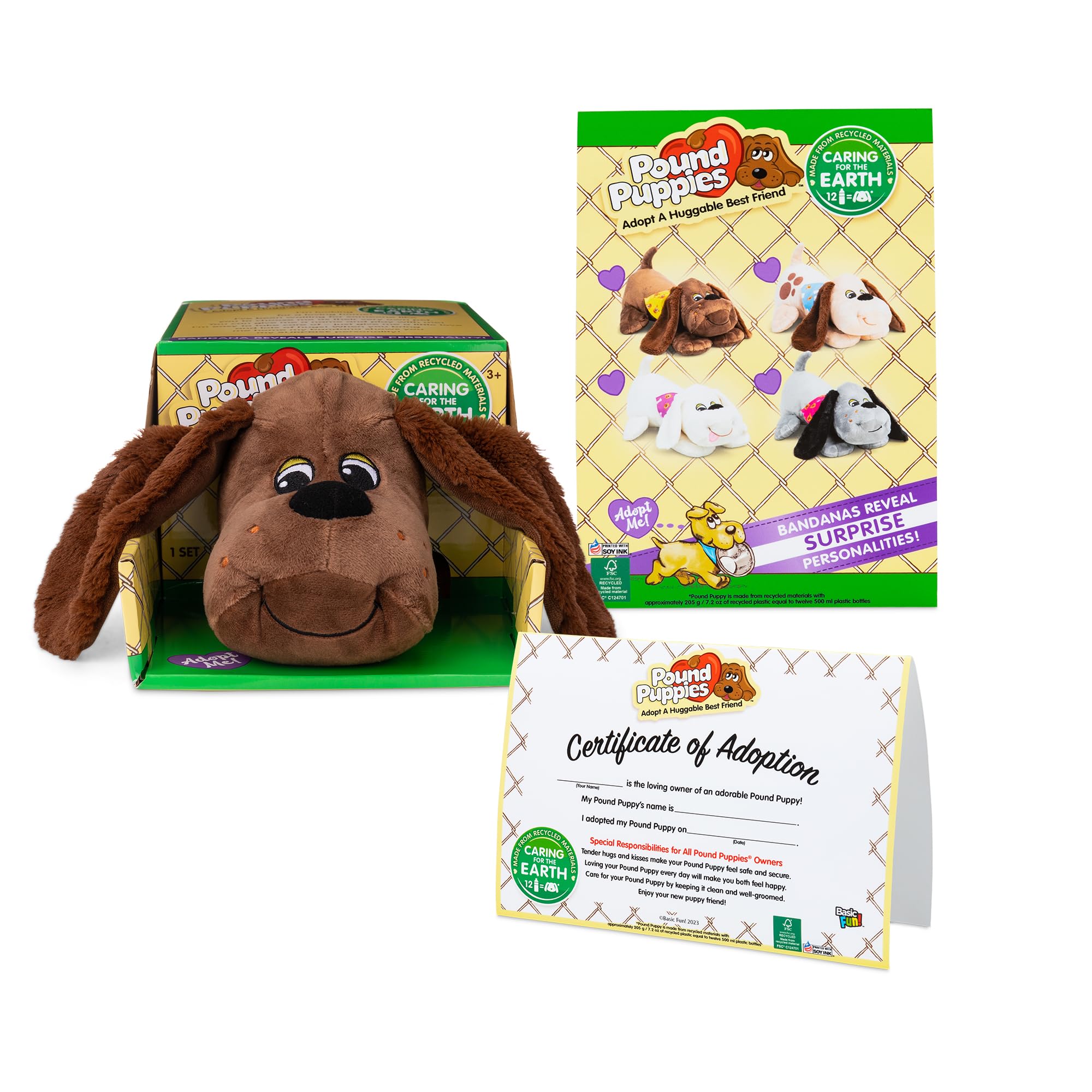 Pound Puppies , Brown / Zany Puppy Plush , Puppy Toy, Soft Toy Dog for Children, Puppy Toys for Girls and Boys, 43cm Dog Plush for Kids Ages 3+ , Basic Fun 38211 Brown/Zany