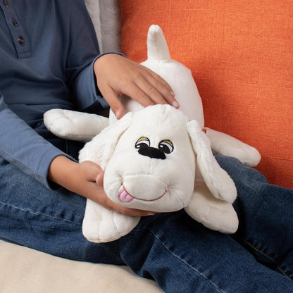 Pound Puppies , White / Hungry Puppy Plush , Puppy Toy, Soft Toy Dog for Children, Puppy Toys for Girls and Boys, 43cm Dog Plush for Kids Ages 3+ , Basic Fun 38212 White/Hungry