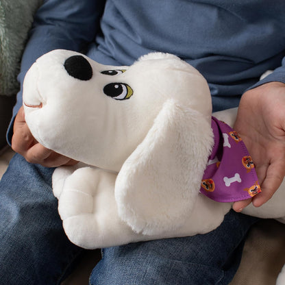 Pound Puppies , White / Hungry Puppy Plush , Puppy Toy, Soft Toy Dog for Children, Puppy Toys for Girls and Boys, 43cm Dog Plush for Kids Ages 3+ , Basic Fun 38212 White/Hungry