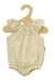 Heless 1413-Clothing 100% organic cotton, body with ruffles in Ecru for dolls and soft toys Size 28-35 cm, solid, Beige (1412