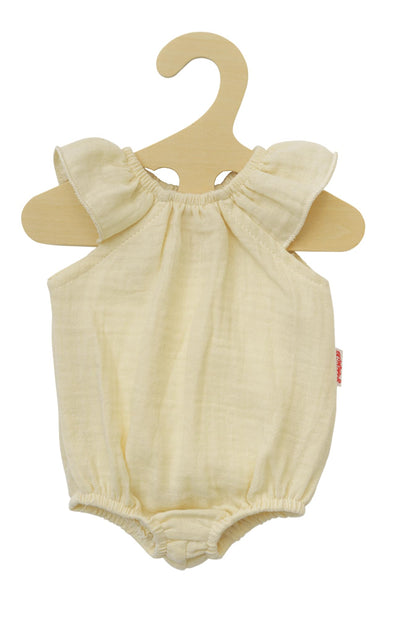 Heless 1413-Clothing 100% organic cotton, body with ruffles in Ecru for dolls and soft toys Size 28-35 cm, solid, Beige (1412