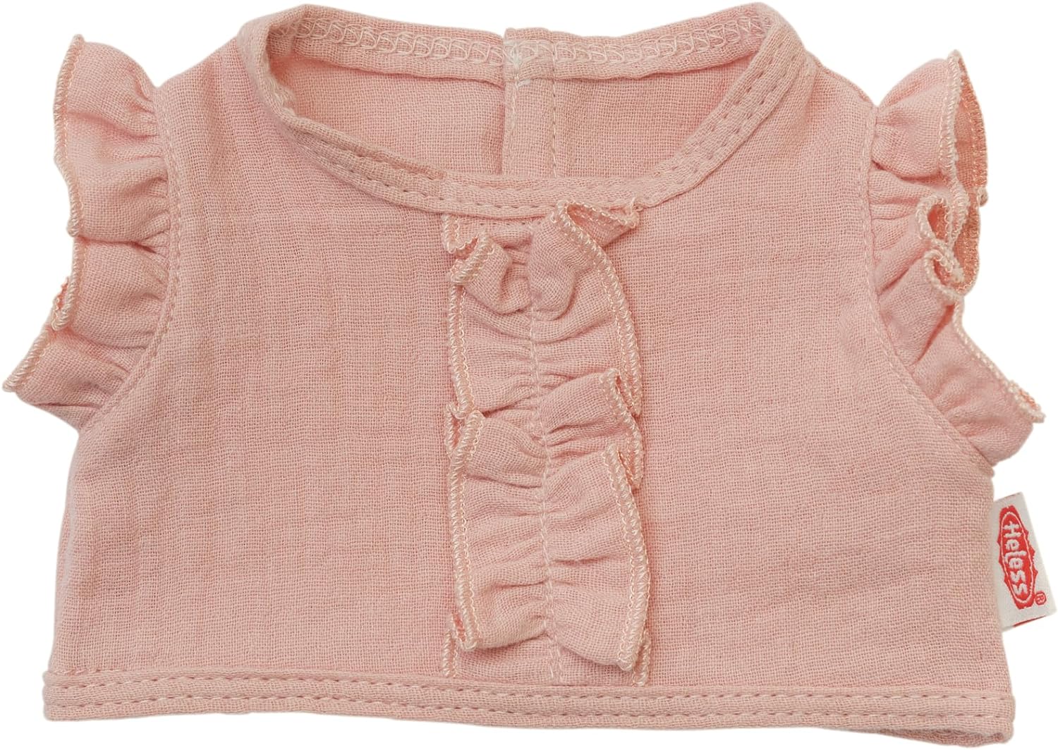 Heless 1423 - Puppenkleidung aus 100% Bio-Baumwolle, 2-teiliges Set mit Wickelrock und Rüschen-Top in Rosa für Puppen und Kuscheltiere der Größe 28-35 cm