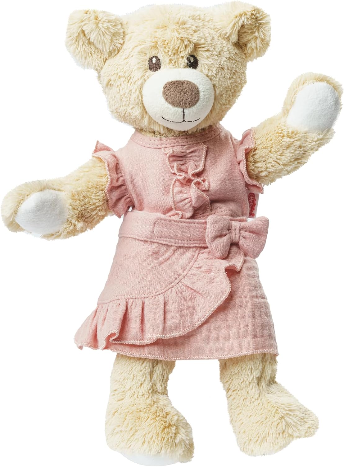 Heless 1423 - Puppenkleidung aus 100% Bio-Baumwolle, 2-teiliges Set mit Wickelrock und Rüschen-Top in Rosa für Puppen und Kuscheltiere der Größe 28-35 cm