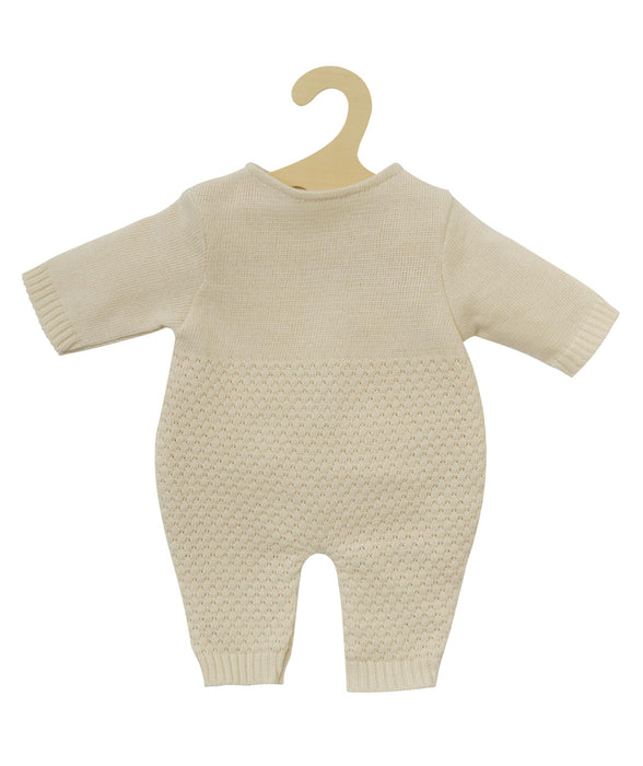 Heless 1480-Ropa 100% algodón orgánico, Pelele de Punto Crudo para muñecas y Peluches Talla 28-35 cm, Color Beige (1480