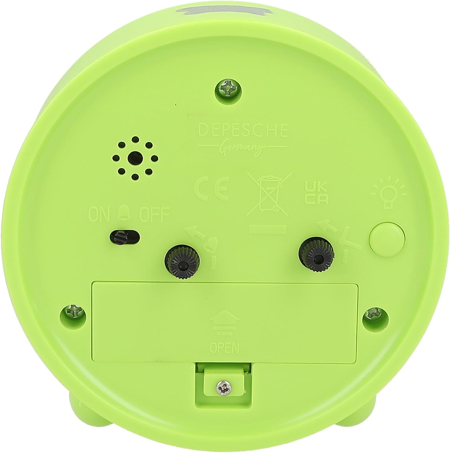 Depesche 12691 World Children's Alarm Green with Dino Motif, Silent Clock with Light Function, Battery Included, Multicoloured