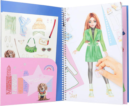 Depesche 12724 TOPModel Dress Me Up - stickerboek met 21 pagina's om chique outfits te creëren, kleurboek met 7 stickervellen