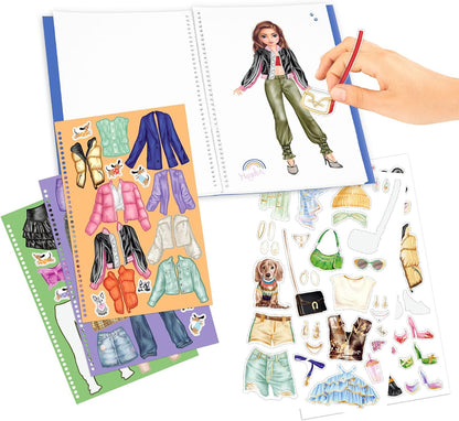 Depesche 12724 TOPModel Dress Me Up - stickerboek met 21 pagina's om chique outfits te creëren, kleurboek met 7 stickervellen