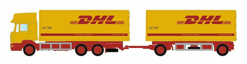 Minis by Lemke LC4607 N LKW Modell Man F90 3-achs Koffer-Hängerzug DHL