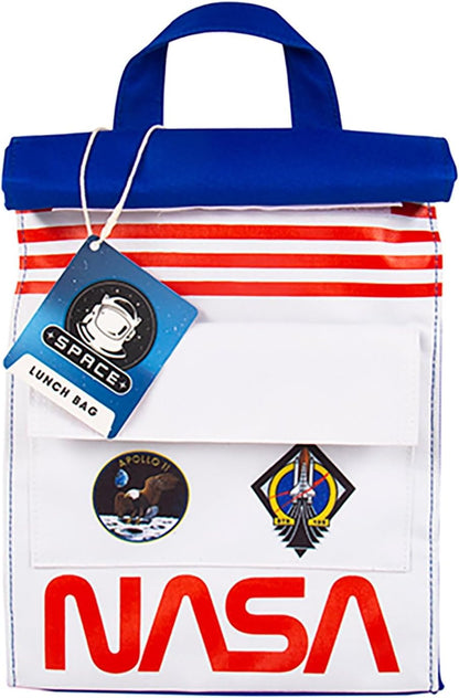 Fizz Creations NASA geïnspireerde Space Lunch Bag. Inclusief voorvak en folie gevoerde isolatie. Voorzien van klassieke NASA Artwork.