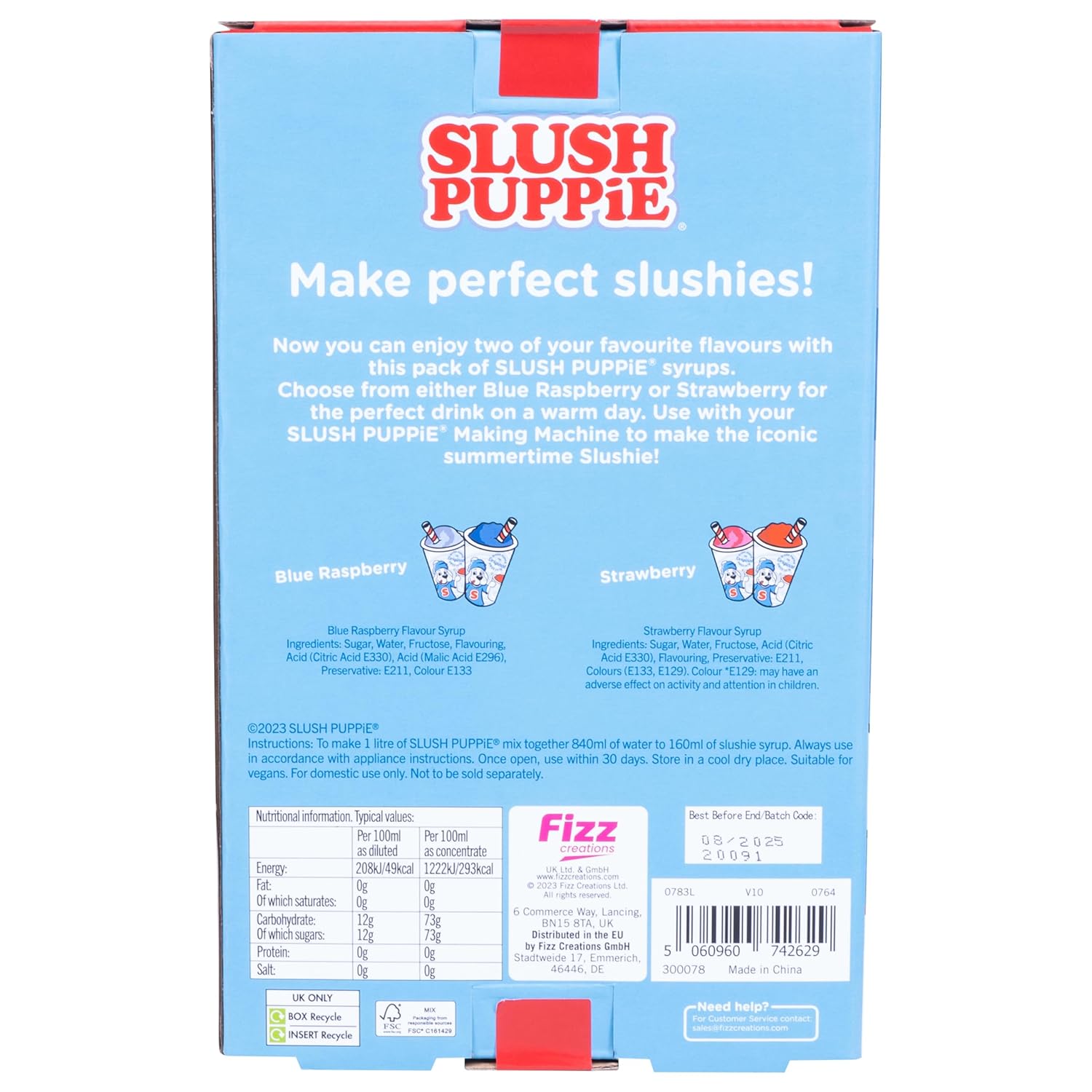 Slush Puppie Orig 2Pk Syrup Set-Blurberry&Stwberry
