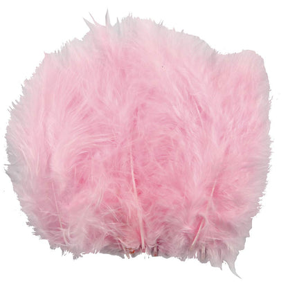 Feathers, size 5-12 cm, light red, 15pcs