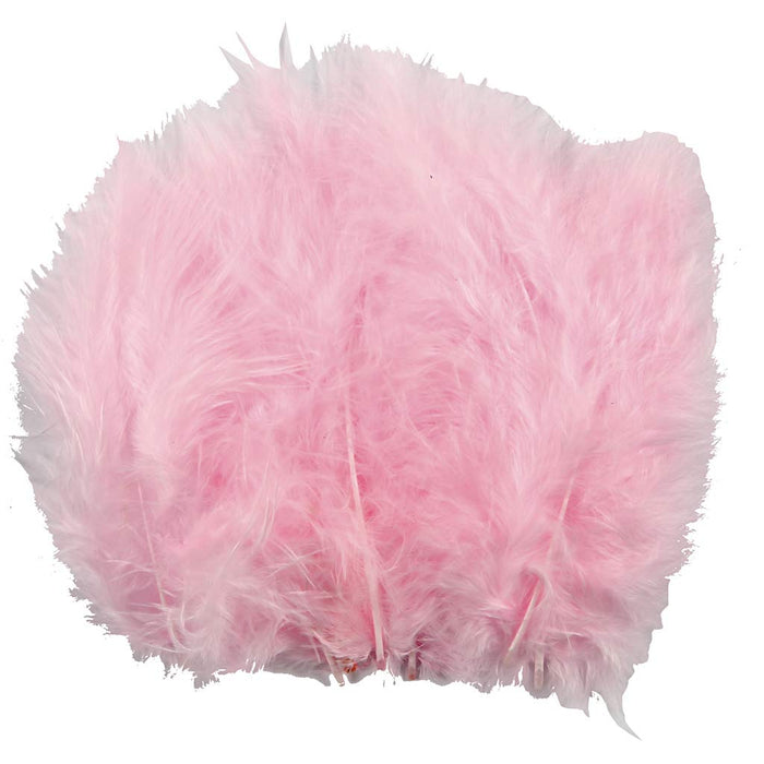 Feathers, size 5-12 cm, light red, 15pcs