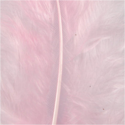 Feathers, size 5-12 cm, light red, 15pcs