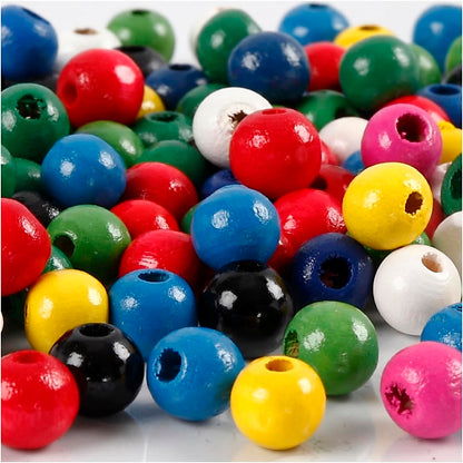 Holzperlen-mix D: 8 Mm Lochgr??e 2 Mm 15 G Sortierte Farben