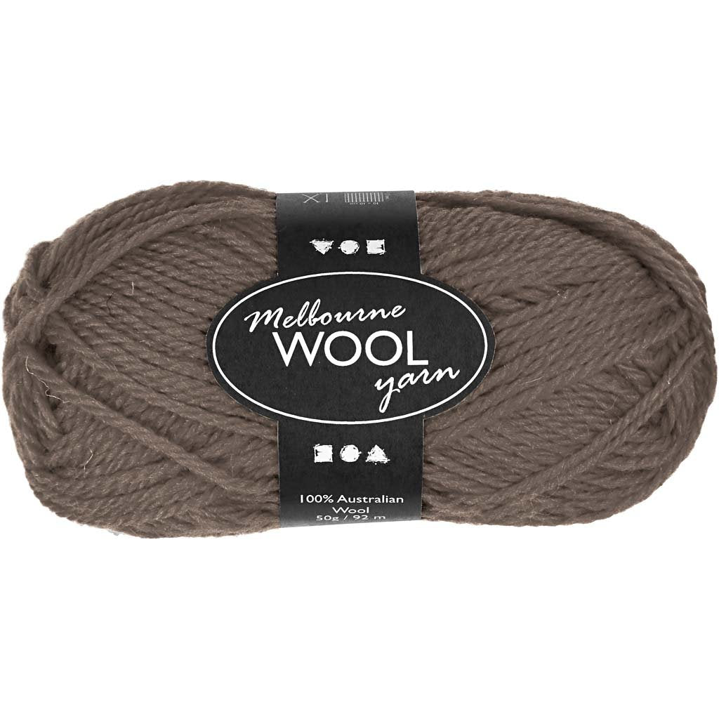 Melbourne Wolle L 92 M 50 G Grau Braun