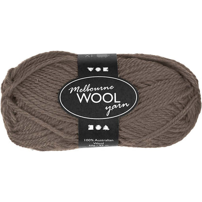 Melbourne Wolle L 92 M 50 G Grau Braun