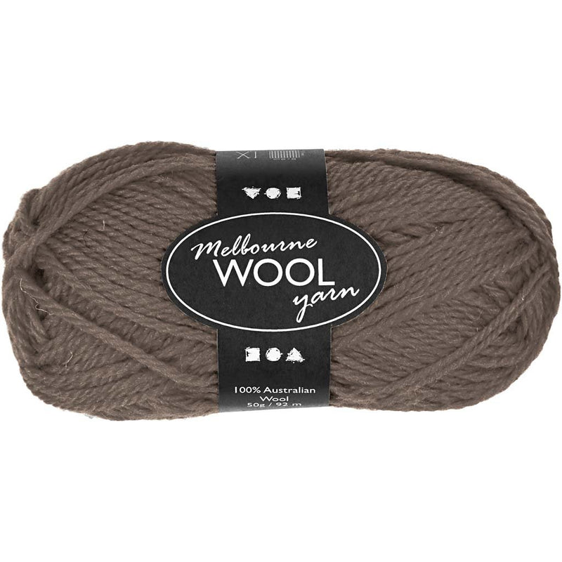 Melbourne Wolle L 92 M 50 G Grau Braun