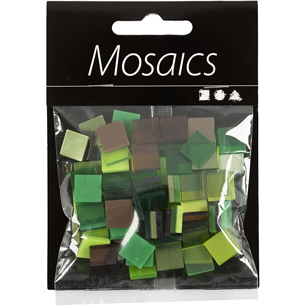 Mini Mosaic, size 10x10 mm, green harmony, 25 g