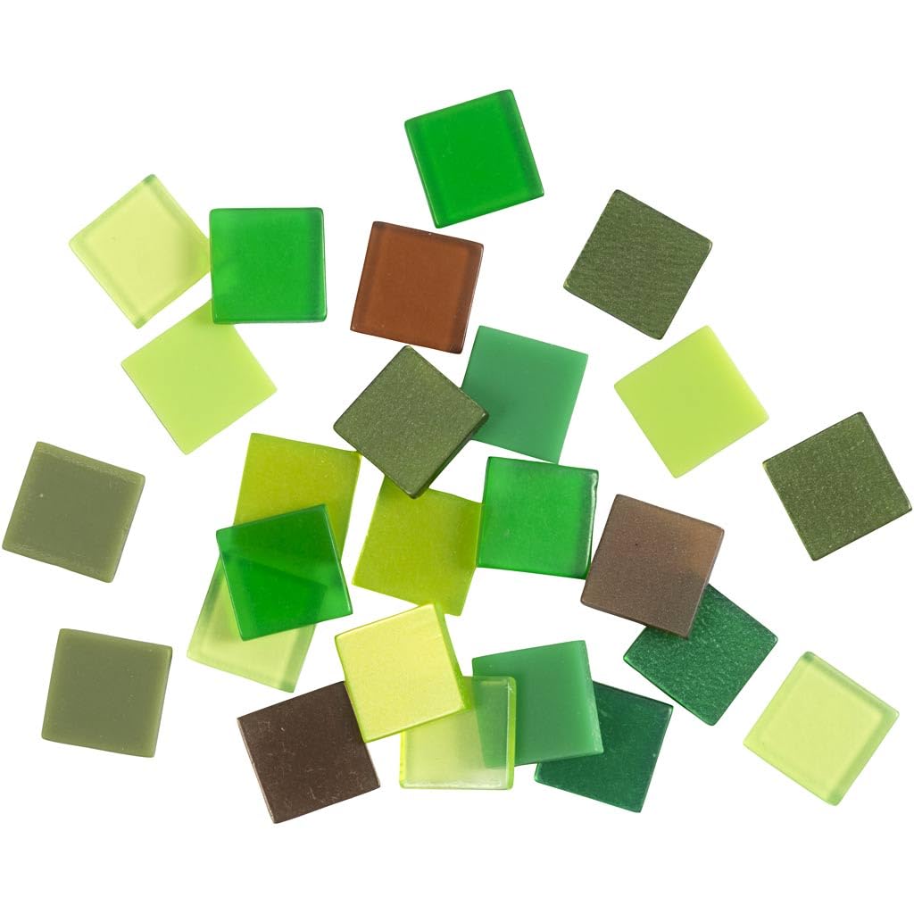 Mini Mosaic, size 10x10 mm, green harmony, 25 g