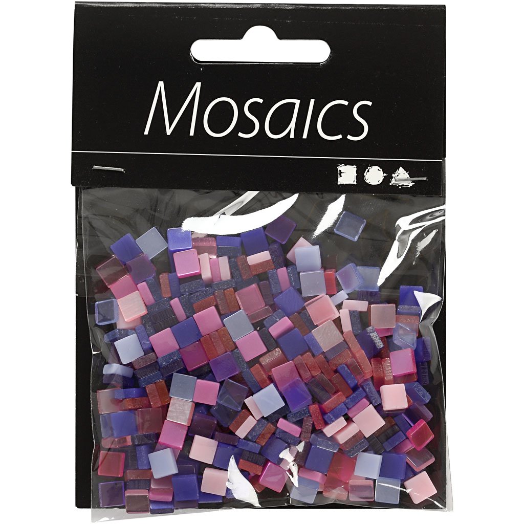 Mini-Mosaik, Maße: 5 x 5 mm, Lila/Dunkelrosa, 25 g